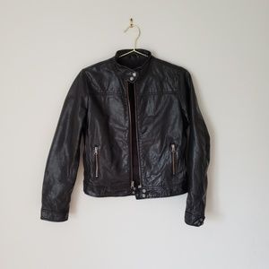 GAP genuine leather moto jacket